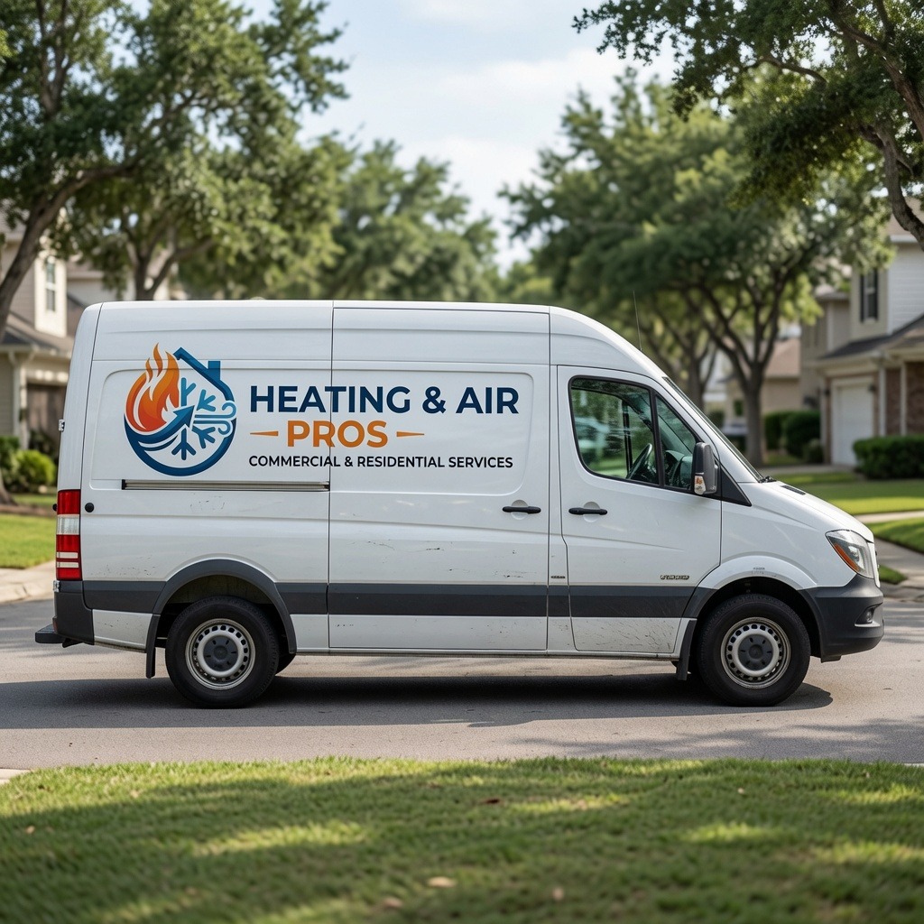 Local heating and air service van serving Chandler